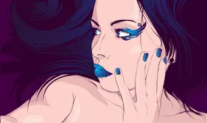 Blue Peacock Inspired Makeup Art Wallpaper