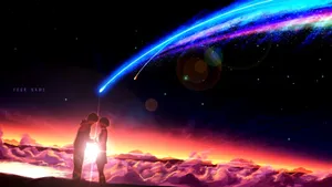 Blue Pink Comet Your Name Anime 2016 Wallpaper
