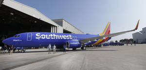 Blue Plane Parked Southwest Airlines Wallpaper