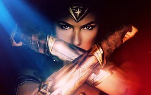 Blue Red Wonder Woman Arms Wallpaper