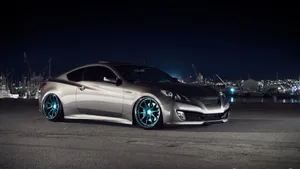Blue Rimmed Hyundai Genesis Wallpaper