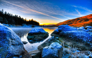 Blue Rocks Scenery Wallpaper