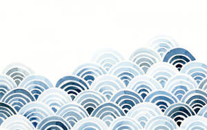 Blue Semi Circles Watercolor Art Wallpaper