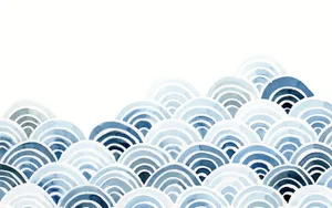 Blue Semi Circles Watercolor Art Wallpaper