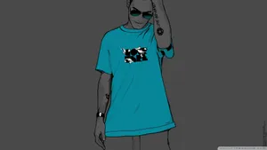 Blue Shirt Vector Boy Wallpaper