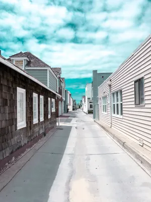 Blue Sky And White Street Wallpaper