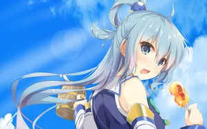 Blue Sky Aqua Konosuba Wallpaper
