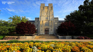 Blue Sky Virginia Tech Burruss Hall Wallpaper