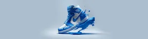 Blue Sneaker Splash Art Wallpaper