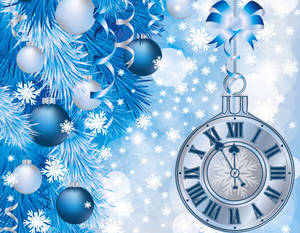 Blue Snowflakes New Year Theme Wallpaper