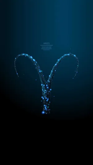 Blue Sparkly Aries Aesthetic Zodiac Sign Wallpaper