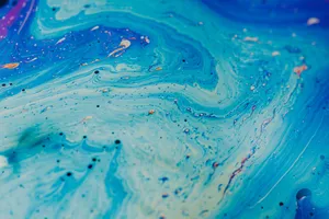 Blue Stains Abstract Art Wallpaper