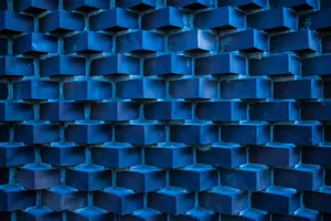 Blue Strange Bricks Wallpaper
