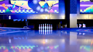 Blue-violet Bowling Alley Wallpaper