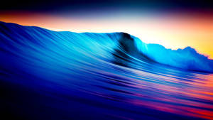 Blue Wave Outrun Wallpaper