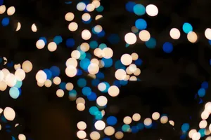 Blue White Christmas Lights Bokeh Wallpaper