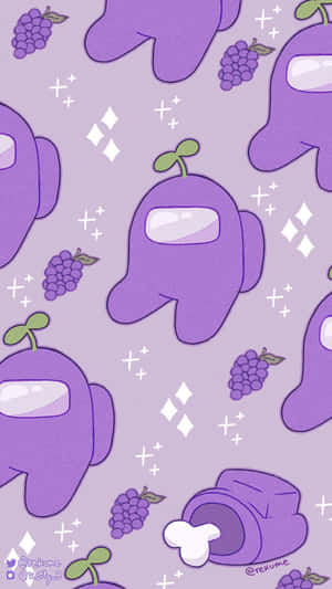 Blueberry Skin Cute Among Us Character Wallpaper