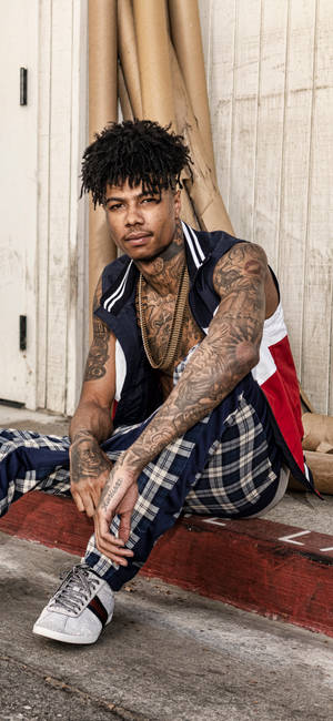 Blueface Sitting Pose Wallpaper