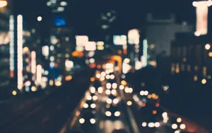 Blurry Light Street Night Wallpaper