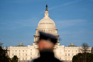 Blurry Police And Capitol Hill Wallpaper