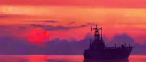 Boat During Sunset Art 2560x1080 Wallpaper