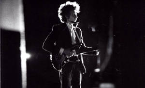 Bob Dylan Black And White Concert Tour Wallpaper