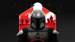 Boba Fett 4k Red And Black Wallpaper