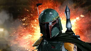 Boba Fett Fire Background Wallpaper
