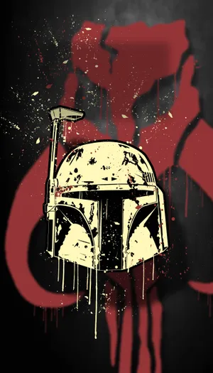 Boba Fett Helmet And Mythosaur Skull Wallpaper
