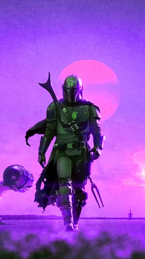 Boba Fett Purple Mobile Wallpaper