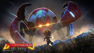 Boboiboy Fighting Off A Crab Machine Wallpaper