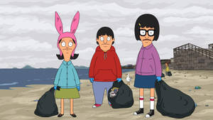 Bobs Burgers Belcher Siblings Gathering Trash Wallpaper