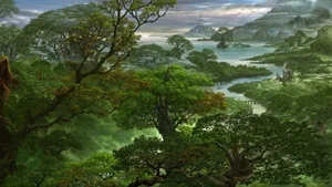 Body Of Water In Jungle Desktop Wallpaper
