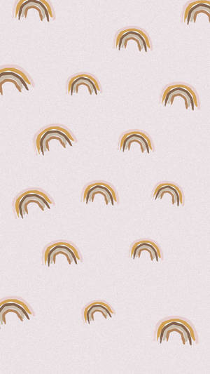 Boho Aesthetic Brown Rainbow Patterns Wallpaper