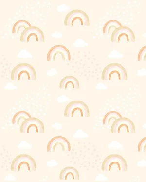 Boho Aesthetic Pink Rainbows And Clouds Wallpaper