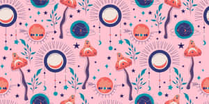 Boho Pink Canvas Dream Catcher Art Laptop Wallpaper