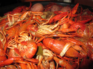 Boiled Shrimp And Crayfish Dish Wallpaper