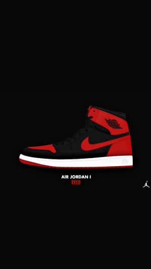 Bold And Red Nike Jordan Air 1 Shoe Poster Wallpaper