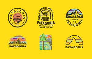 Bold Patagonia Logo Against Yellow Background Wallpaper