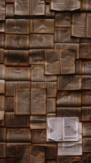 Books Iphone Antiquarian Collection Open Pages Wallpaper