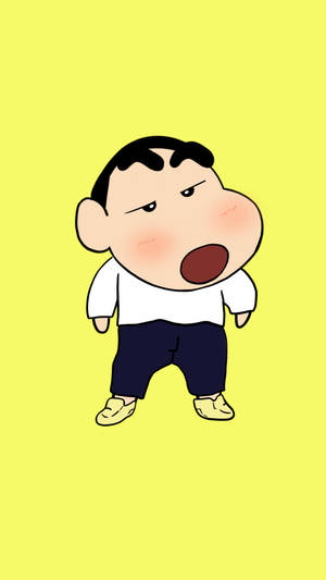 Bored Shin Chan Cartoon Wallpaper