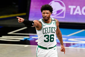 Boston Celtics' Marcus Smart White Jersey Wallpaper