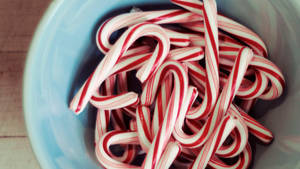 Bowl Of Candy Canes Wallpaper