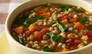 Bowl Of Lentils In Soup Wallpaper