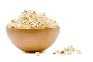 Bowlof Popcorn White Background Wallpaper