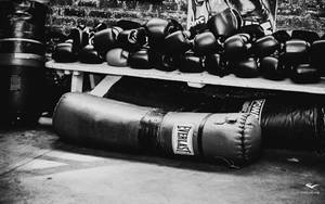 Boxing Equipment Black And White Wallpaper