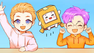 Boxy Animated Adam And Justin Lankybox Wallpaper