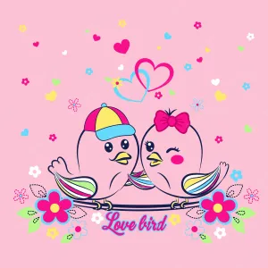 Boy And Girl Pink Love Birds Wallpaper