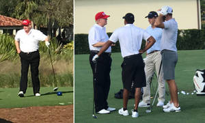 Brad Faxon With Donald Trump And Friends Wallpaper