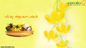 Branch Of Kanikonna Flower Vishu Wallpaper